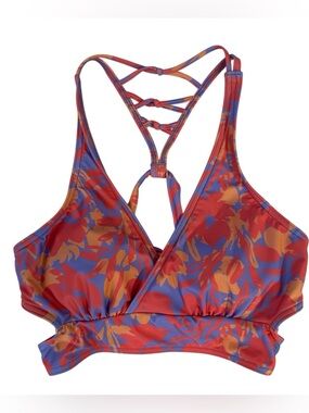 Prana Small Multicolor Atalia Floral Swim Bathing Suit Top Boho Beach Vacation